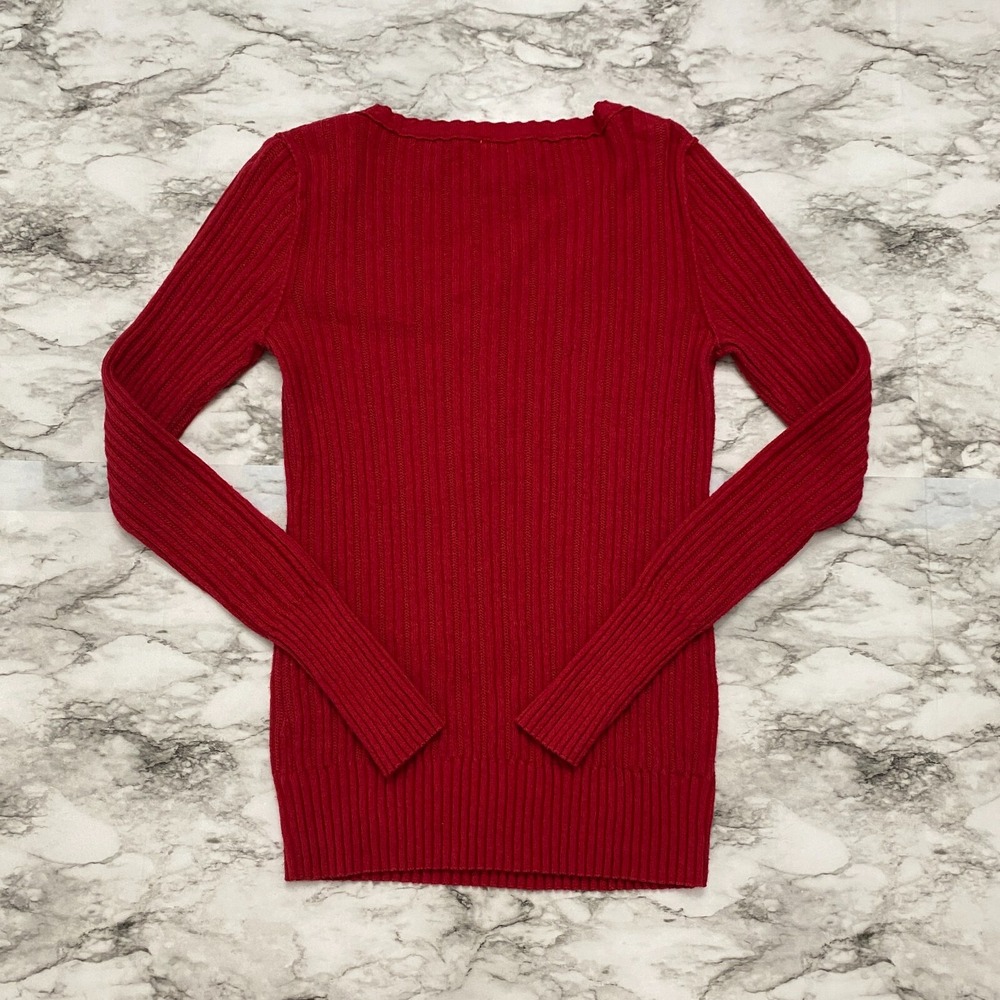 MOSSIMO SUPPLY CO Womens Sweatshirt Size L Red Long Sleeve Pullover Knit - Picture 6 of 9
